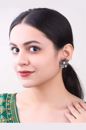 GRIIHAM Silver-Plated Contemporary Studs Earrings