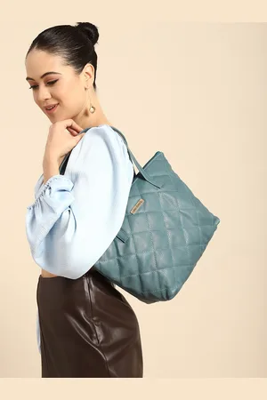 DressBerry Textured Shopper Tote Bag with Quilted Detail