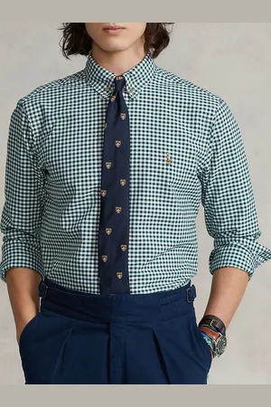 Ralph Lauren Men Button-Down Collar Checked Cotton Slim Fit Casual Shirt