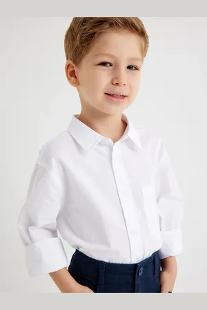 Koton Boys Spread Collar Solid Cotton Casual Shirt