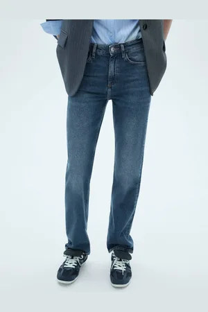 MANGO Women Pure Cotton Straight Fit Light Fade Jeans