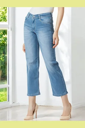 Miss Chase Women Wide-Leg fit Mid Rise Regular Length Stretchable Denim Jeans