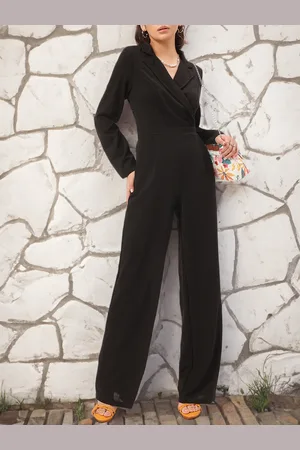 DressBerry Boldly Balanced Notched Lapel Wrap Jumpsuit