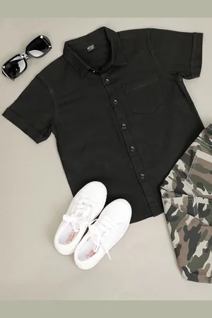 HOOP Boys Slim Fit Opaque Casual Shirt