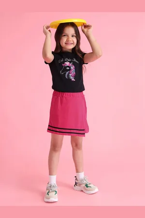 Ralph Lauren Girls Solid Pure Cotton Knitted Skort Mini Skirt