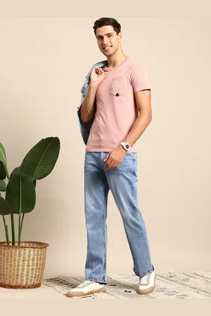 Mast & Harbour Men Bootcut Light Fade Stretchable Jeans