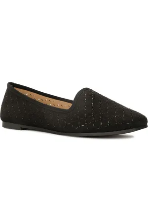 Bata Square Toe Ballerinas with Laser Cuts