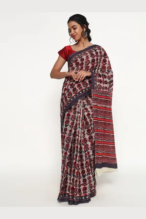 ZARI Floral Pure Cotton Saree