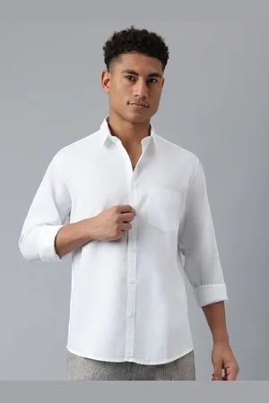 Richlook Men Comfort Spread Collar Solid Cotton Casual Shirt