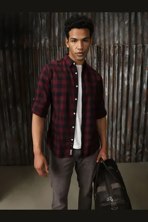 High Star Men Classic Tartan Cotton Regular Fit Checked Casual Shirt