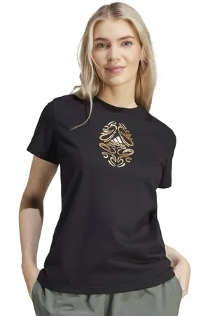 adidas Women Graphic Printed Round Neck Cotton T-shirt