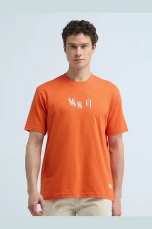 Flying Machine Men Abstract Printed Round Neck Cotton T-shirt