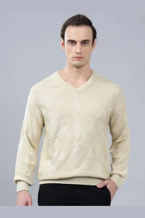CANTABIL Men Self Design V-Neck Pullover