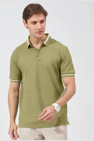 Maniac Men Solid Polo Collar Cotton Slim Fit T-shirt