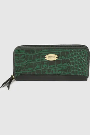 Hidesign Women Animal Textured Leather Zip Around Wallet
