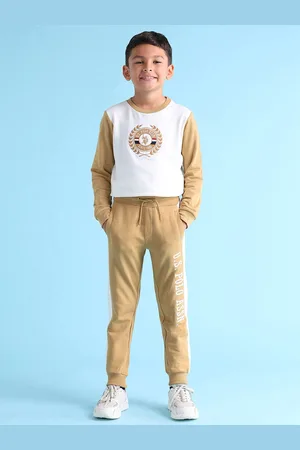 Ralph Lauren Boys Typography Printed Cotton Joggers Trousers