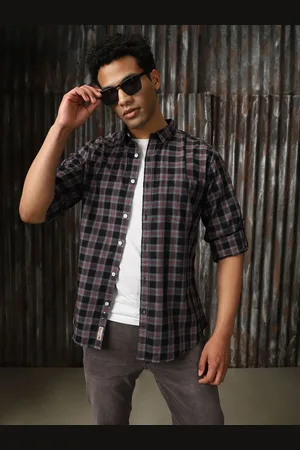 High Star Men Classic Tartan Cotton Regular Fit Checked Casual Shirt