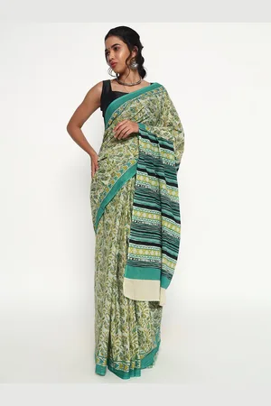 ZARI Floral Pure Cotton Saree