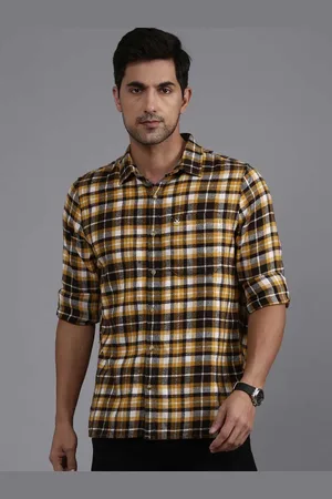 WROGN Men Spread Collar Tartan Checked Cotton Casual Shirt