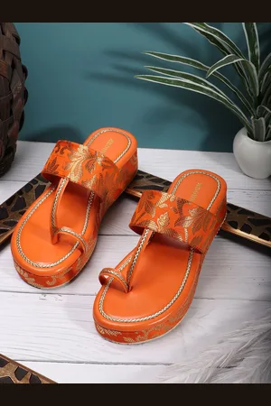 Anouk Women Printed Ethnic Flatform Sandals