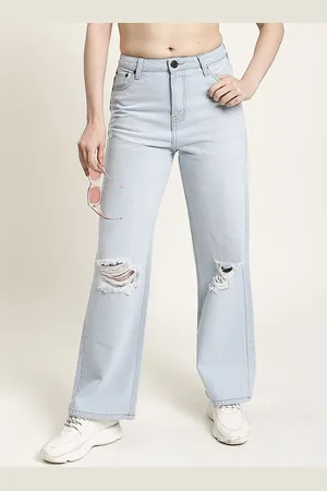 Bene Kleed Women Classic Relaxed Fit Slash Knee Jeans