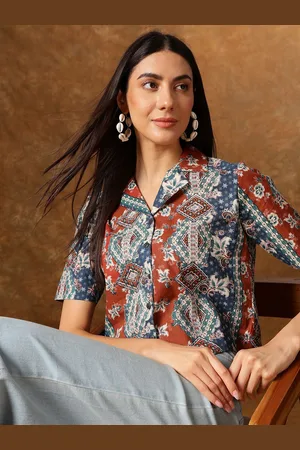 Anouk Print Cotton Shirt Style Top