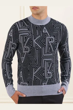 Karl Lagerfeld Men Printed Woollen Pullover