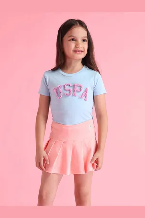 Ralph Lauren Girls Cotton Pleated Skort Mini Skirt