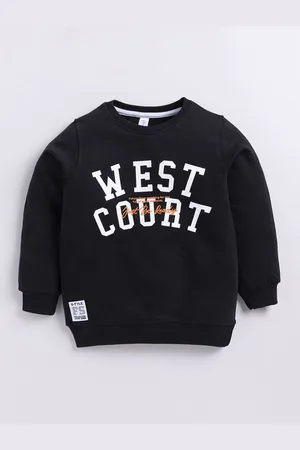 Ginie Boys Typography Printed Round Neck Sweatshirt