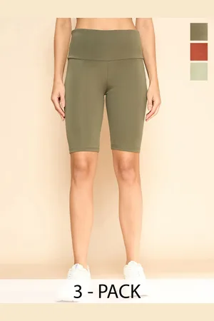 Color Capital Women Pack Of 3 Antimicrobial High Rise Above Knee Cycling Tights