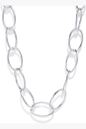 Accessorize Silver-Toned Link Detailed Necklace