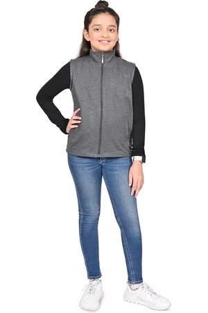 BAESD Girls Mock Collar Lightweight Fleece Open Front Jacket