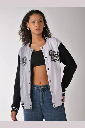 IZF Women Colour blocked varsity jacket