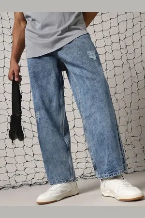 Hubberholme Men Loose Relaxed Baggy Fit Light Fade Jeans