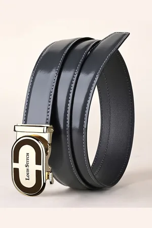 LOUIS STITCH Premium VT Leather Men Auto Lock Buckle Belt