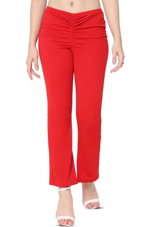 BAESD Women Relaxed Straight Leg Skinny Fit High-Rise Wrinkle Free Bootcut Trouser