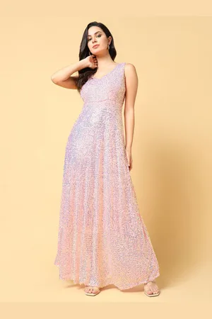 SHOWOFF Women Embellished Net A-Line Maxi Dress