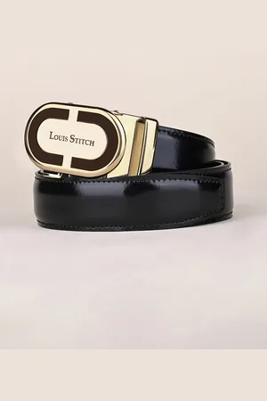 LOUIS STITCH Premium VT Leather Men Auto Lock Buckle Belt