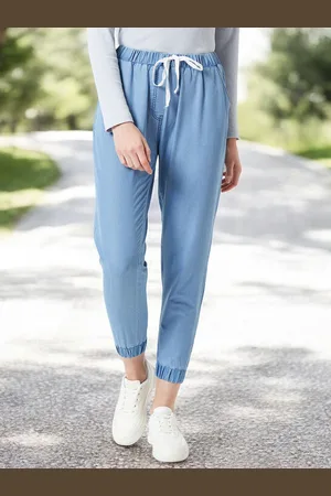 Miss Chase Women Mid Rise Regular Fit Cotton Jogger Trousers