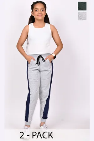BAESD Girls Pack Of 2 Relaxed Fit Cotton Mid Rise Joggers