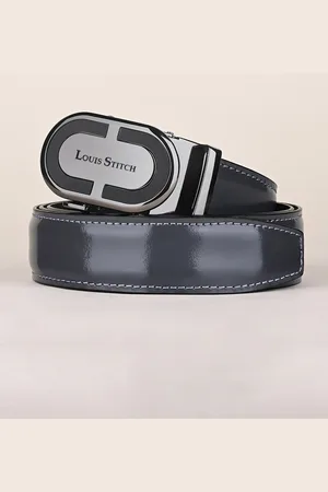 LOUIS STITCH Premium VT Leather Men Auto Lock Buckle Belt