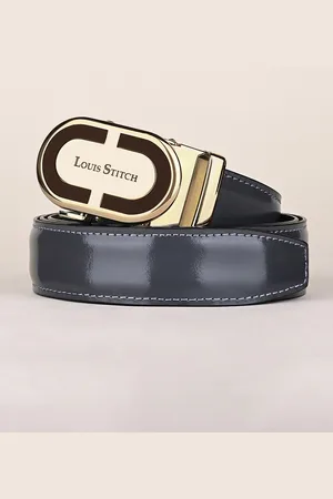 LOUIS STITCH Premium VT Leather Men Auto Lock Buckle Belt
