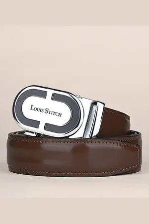 LOUIS STITCH Premium VT Leather Men Auto Lock Buckle Belt