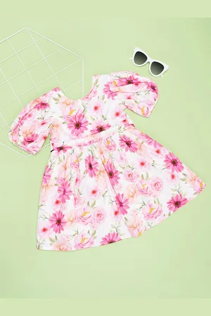 Pantaloons Girls Cotton Floral Print Fit & Flare Dress