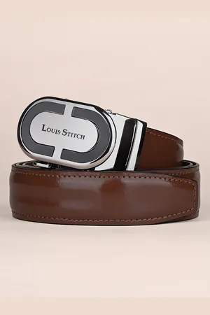 LOUIS STITCH Premium VT Leather Men Auto Lock Buckle Belt