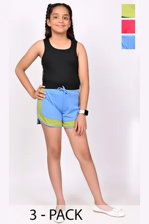 BAESD Pack Of 3 Girls Colourblocked Regular Fit Shorts