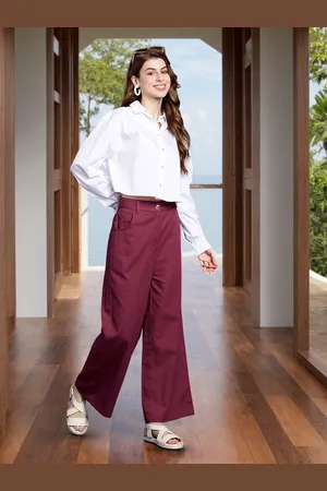 Mast & Harbour Women Pure Cotton Trousers