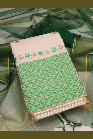 Ishin Floral Embroidered Gotta Patti Unstitched Dress Material