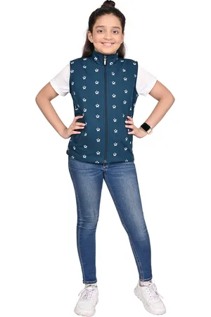 BAESD Girls Mock Collar Floral Printed Fleece Casual Open Front Jacket
