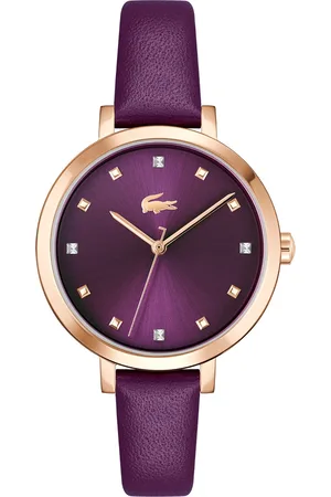 Lacoste Women Riga Embellished Leather Analogue Watch 2001399